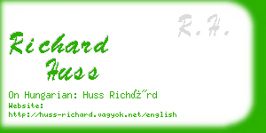 richard huss business card